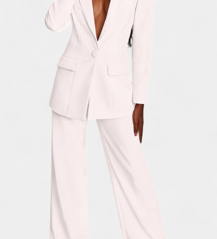 Ensemble Blazer Ajusté Marnie et Pantalon Large