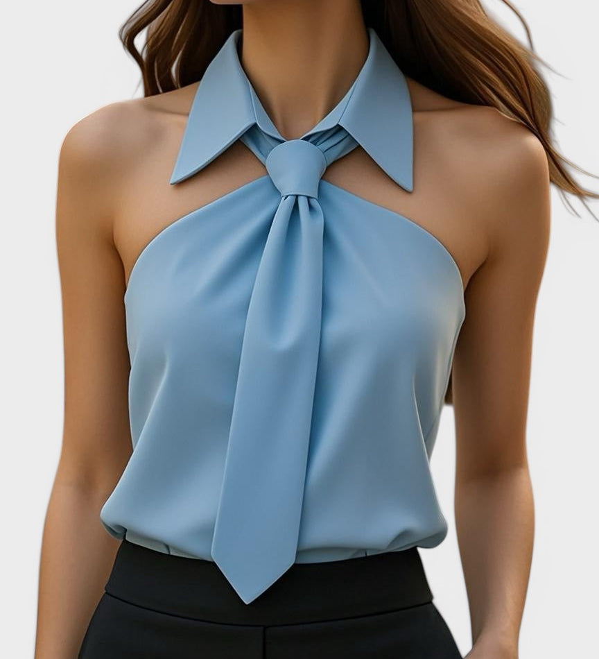 Lucía™ | Blouse Halter Élégante