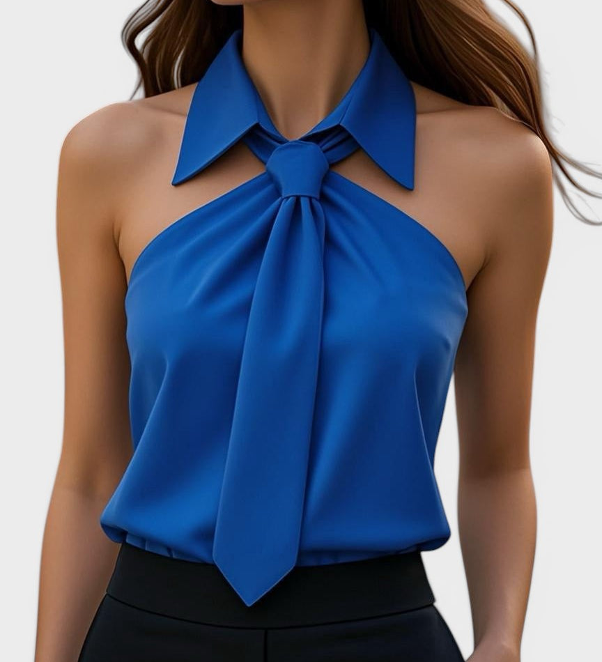 Lucía™ | Blouse Halter Élégante