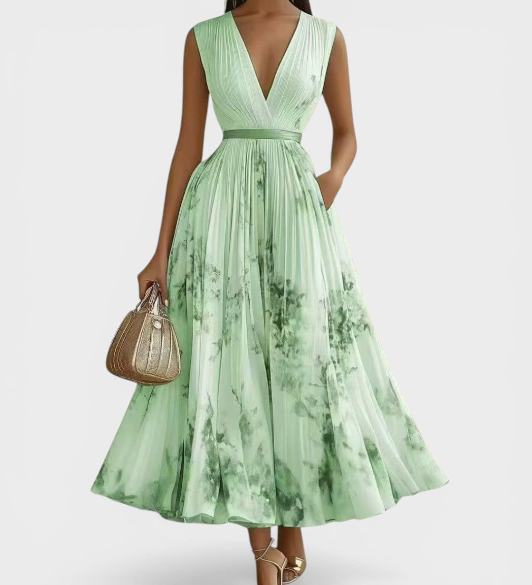 Ariadna™ | Robe Plissée Florale Élégante