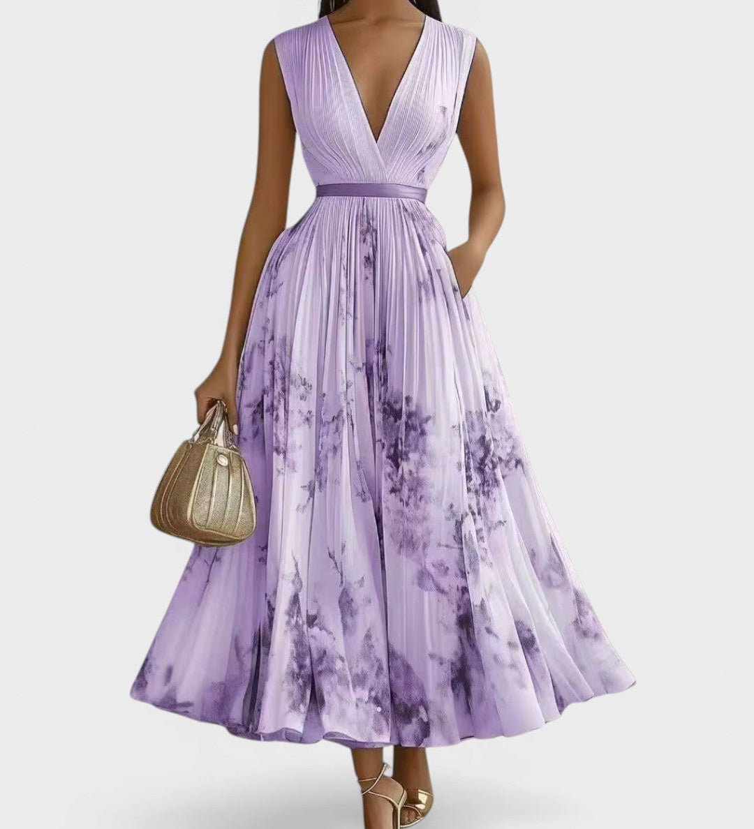 Ariadna™ | Robe Plissée Florale Élégante