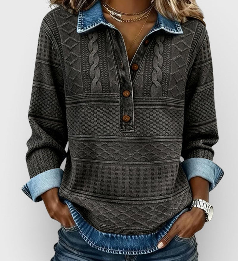 Rosenda™ | Sweat à demi-boutonnage élégant