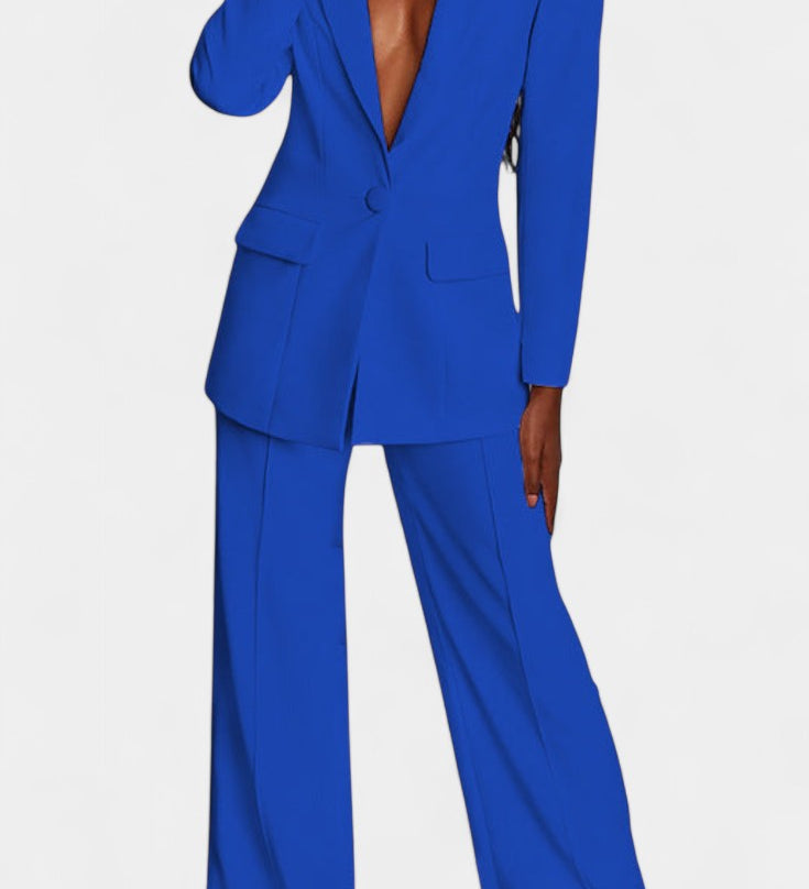 Ensemble Blazer Ajusté Marnie et Pantalon Large