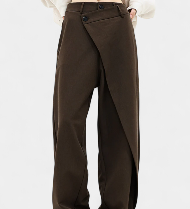 Pantalon droit Oaklyn avec drapé moderne