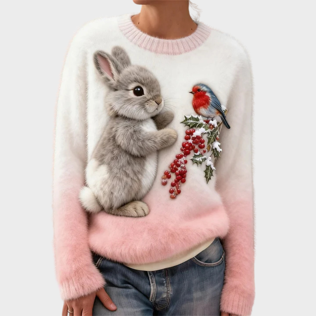Teresa™ | Pull de Noël Doux avec Lapin