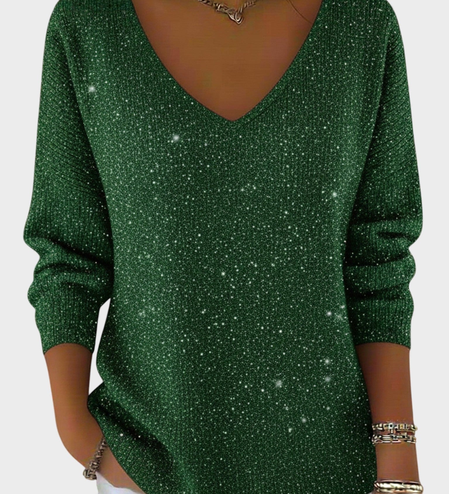 Inés™ | Pull Festif avec Col en V