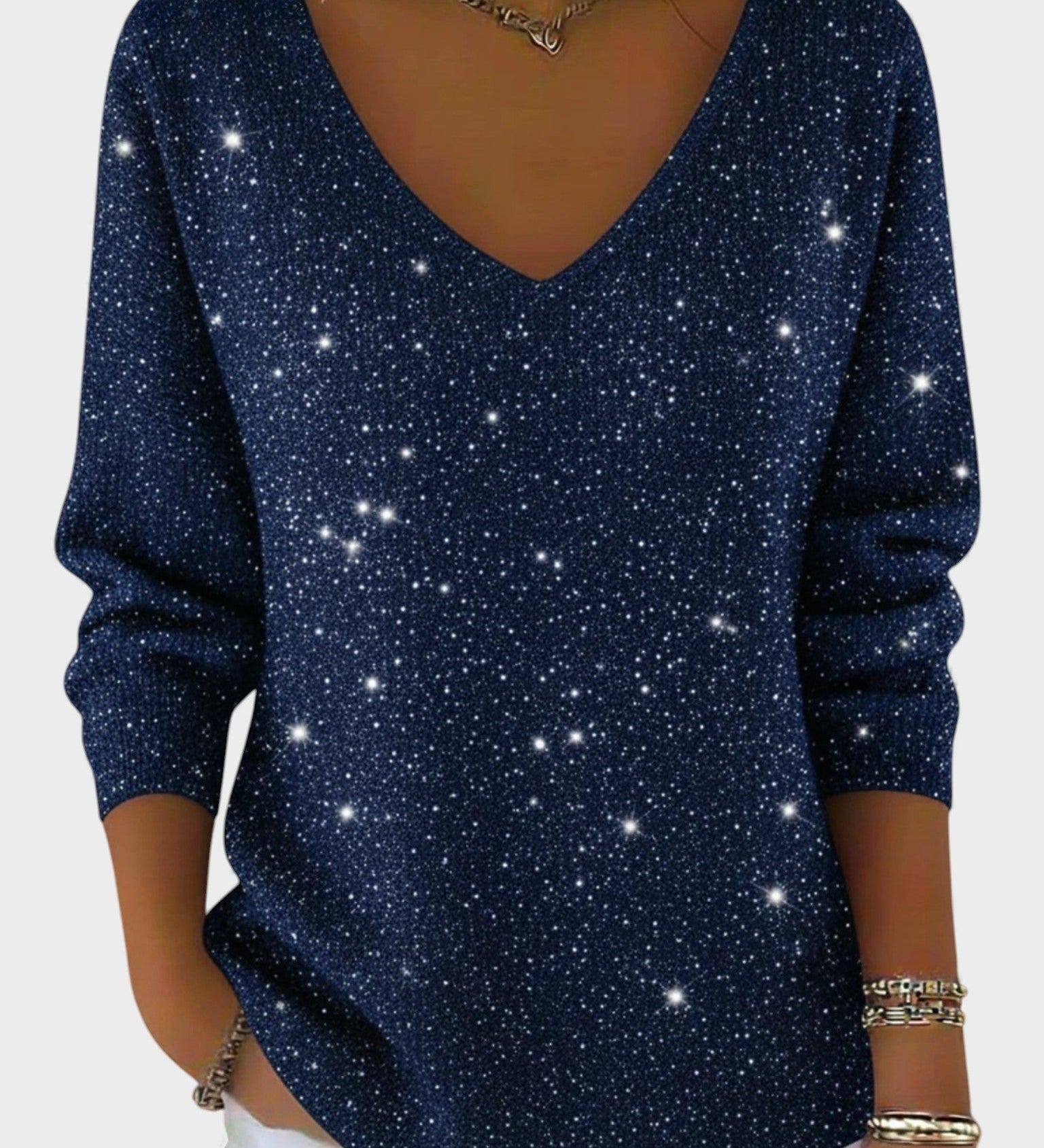 Inés™ | Pull Festif avec Col en V