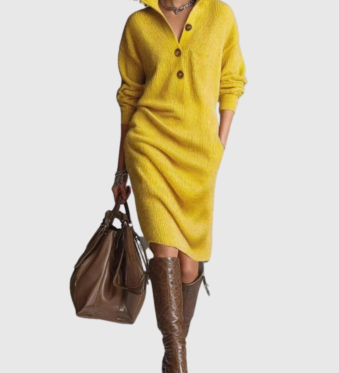 Alba™ | Élégante robe midi en tricot