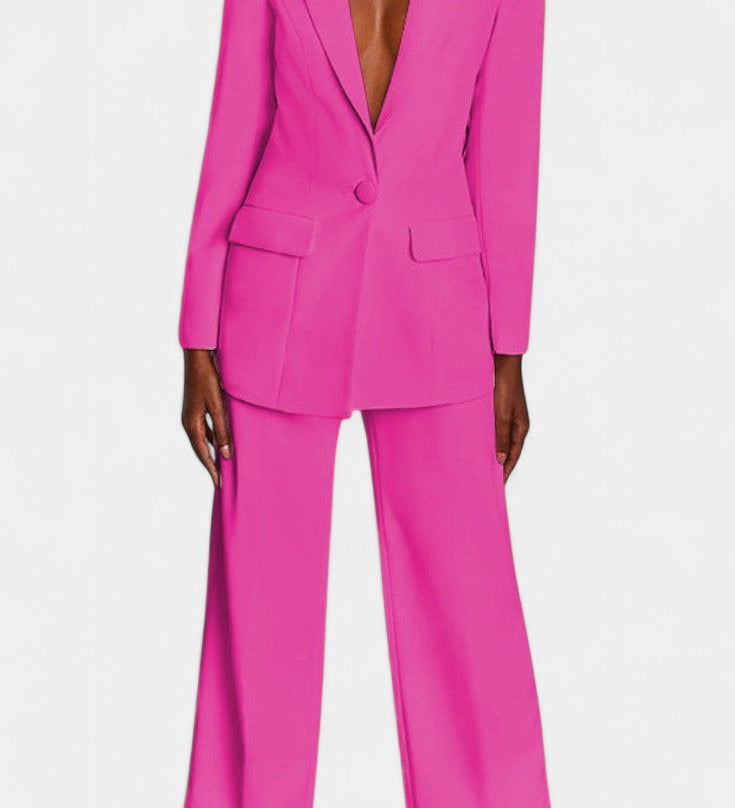 Ensemble Blazer Ajusté Marnie et Pantalon Large