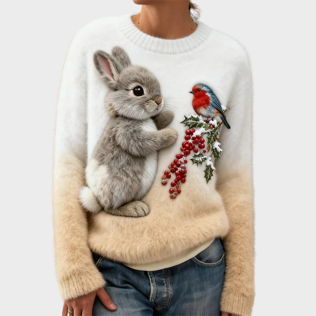 Teresa™ | Pull de Noël Doux avec Lapin