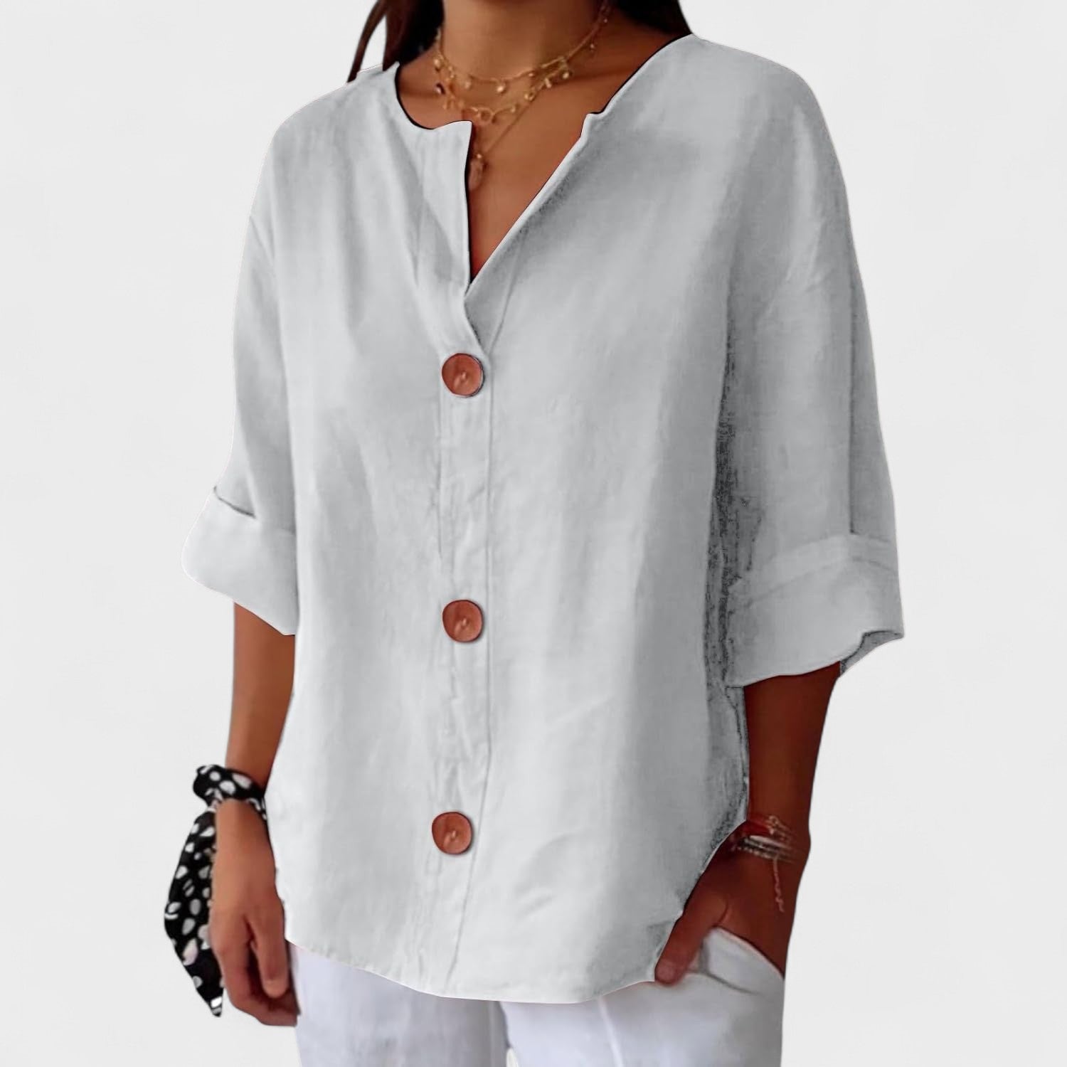 Alejandra™ | Blouse en Lin Décontractée