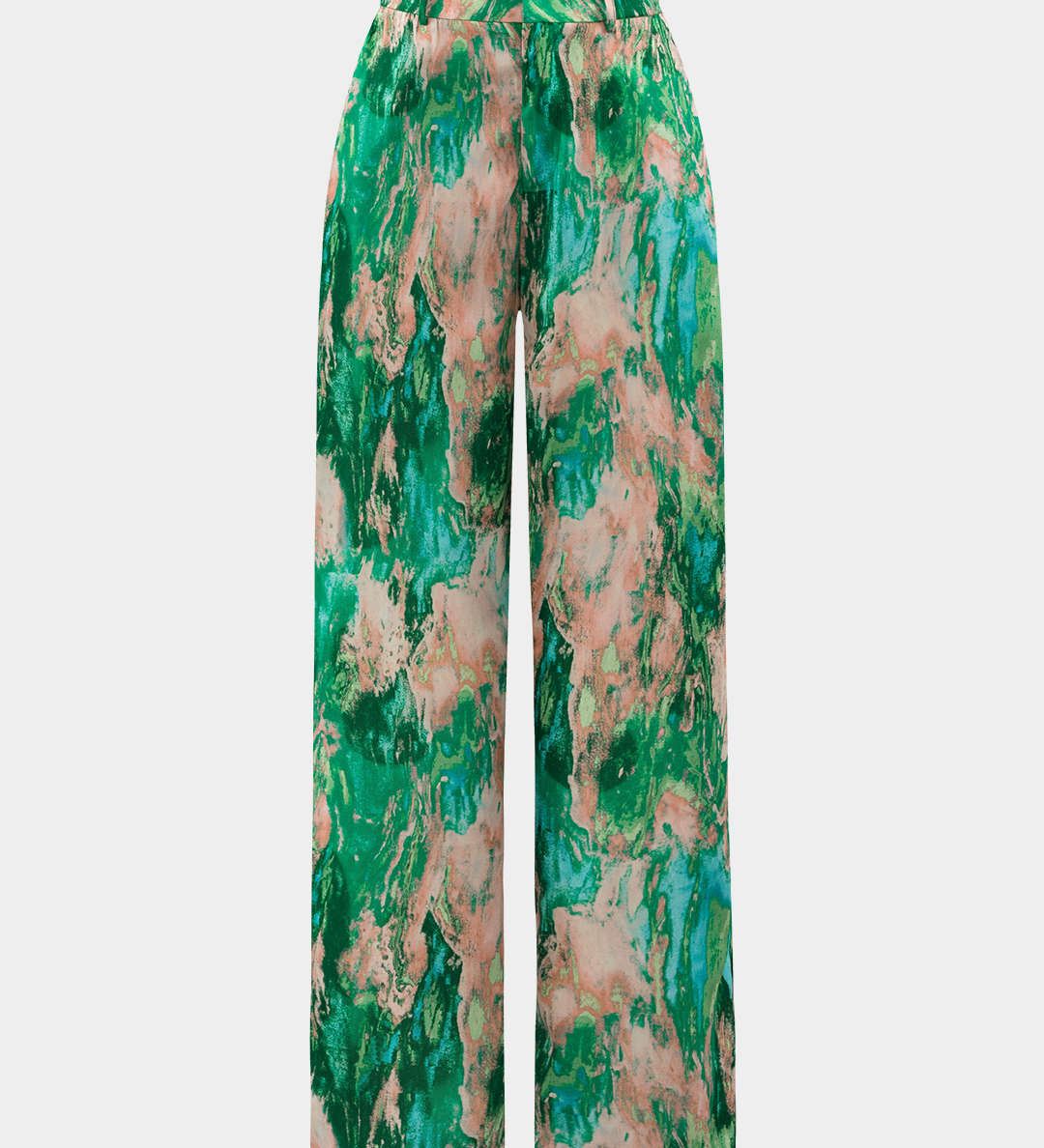Pantalons droits taille haute Inna avec imprimé marbré