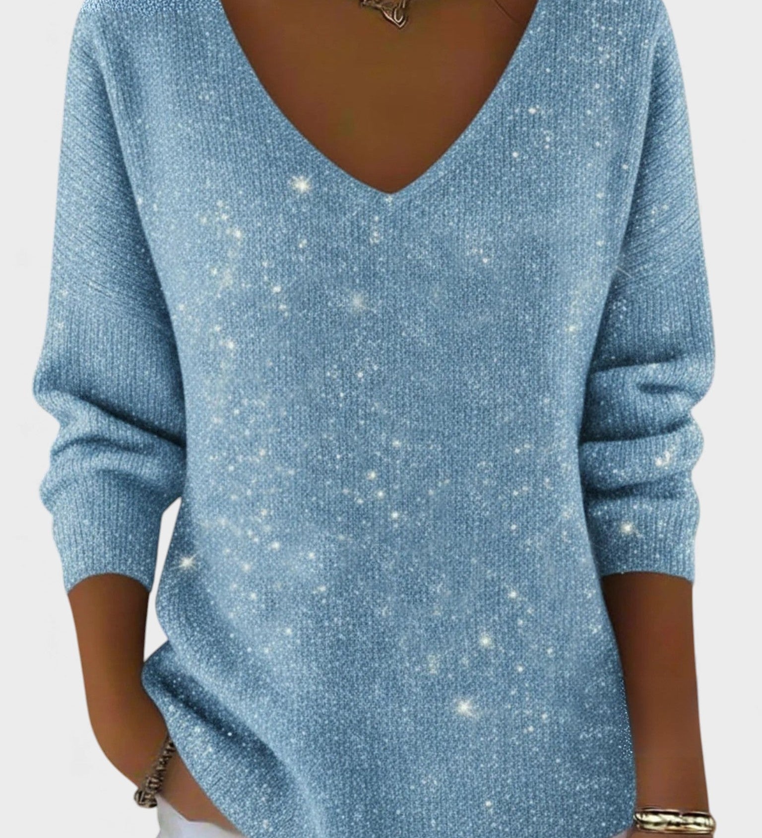 Inés™ | Pull Festif avec Col en V