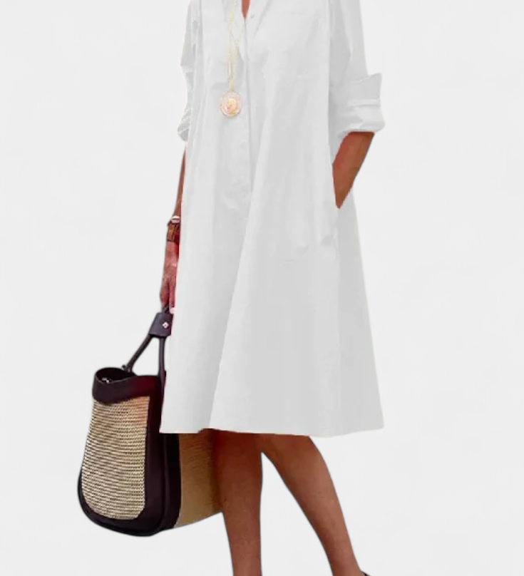 Robe en coton Larissa avec col à revers