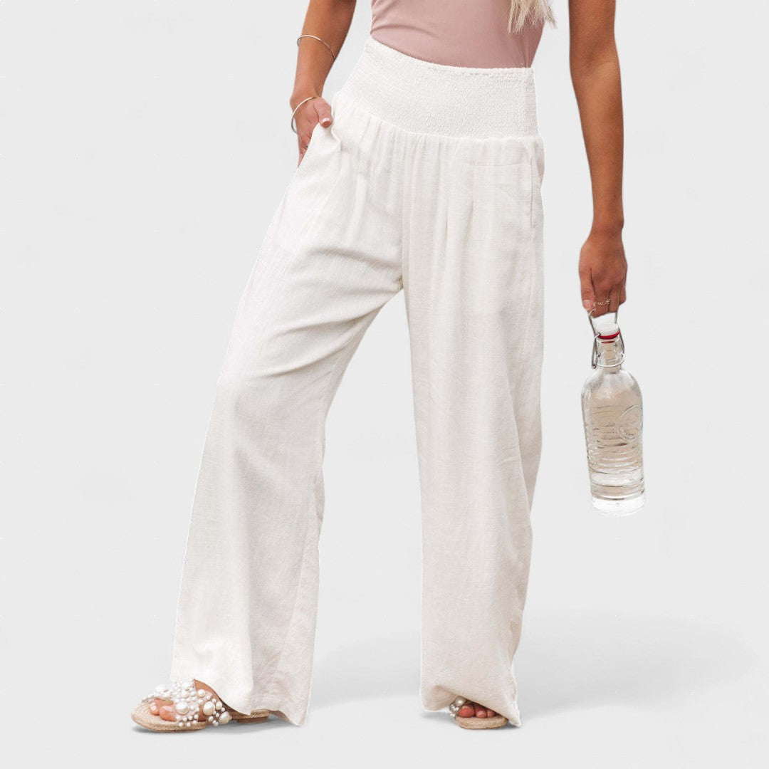 Susana™ | Pantalons larges en coton et lin