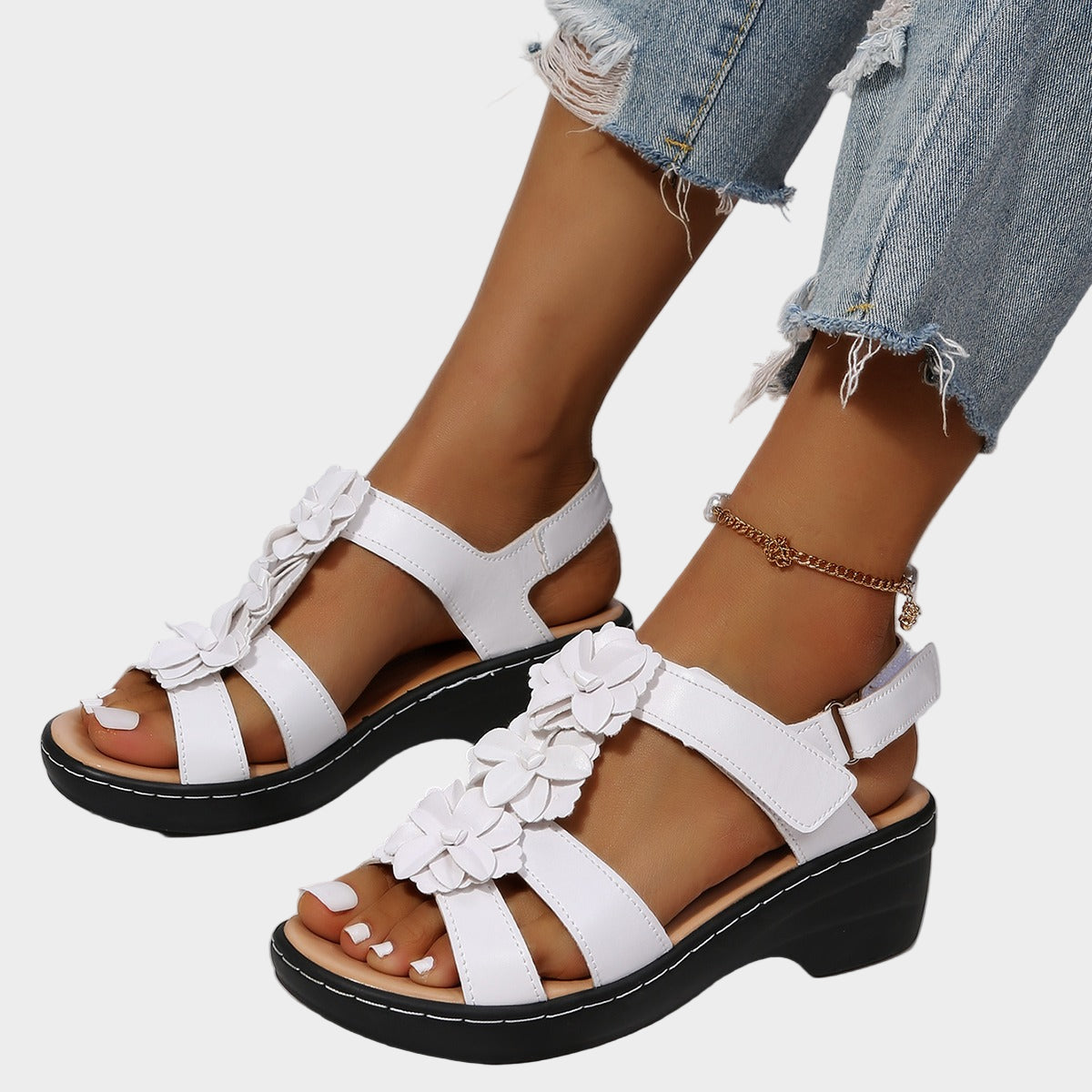 Sandales Brodées – Orthopédiques