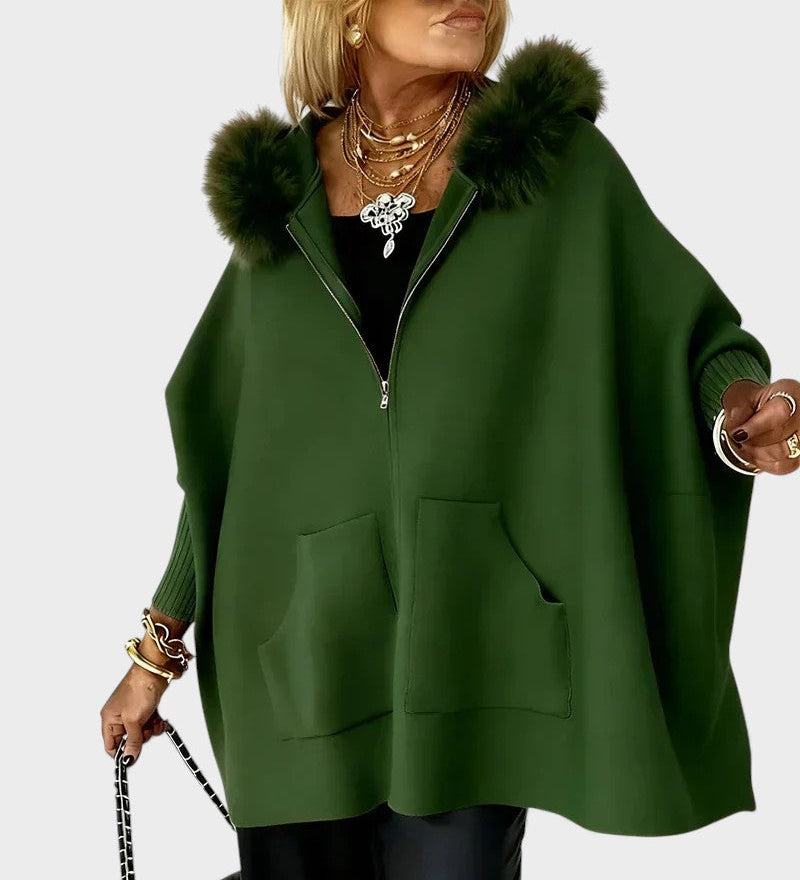 Miranda™ | Manteau décontracté avec capuche et col en fourrure