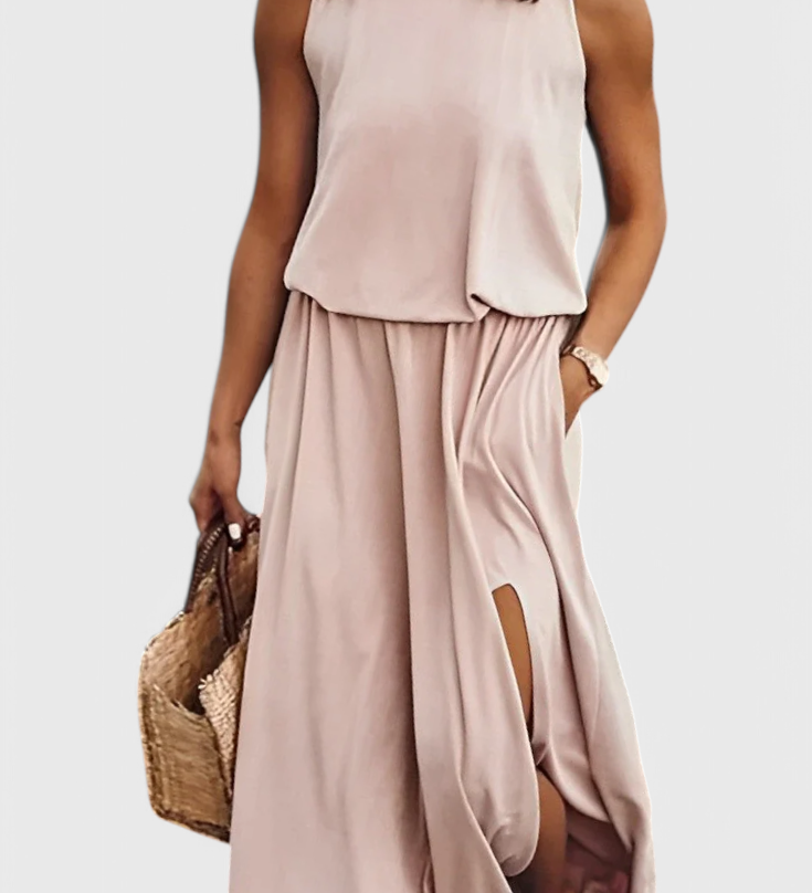 Robe Dianne sans manches avec fente sur le côté et coupe ample