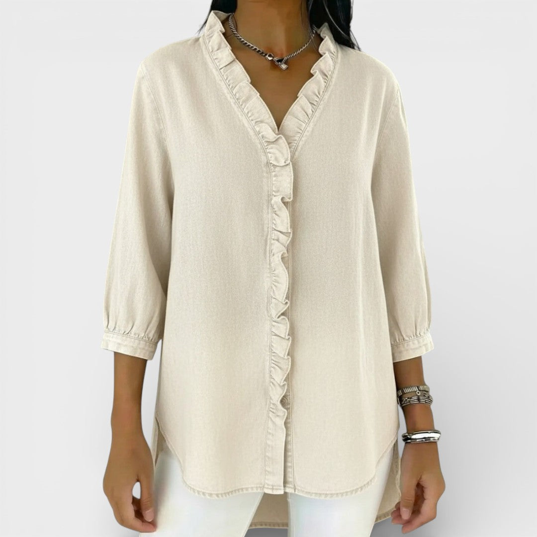Elena™ | Blouse Élégante avec Volants