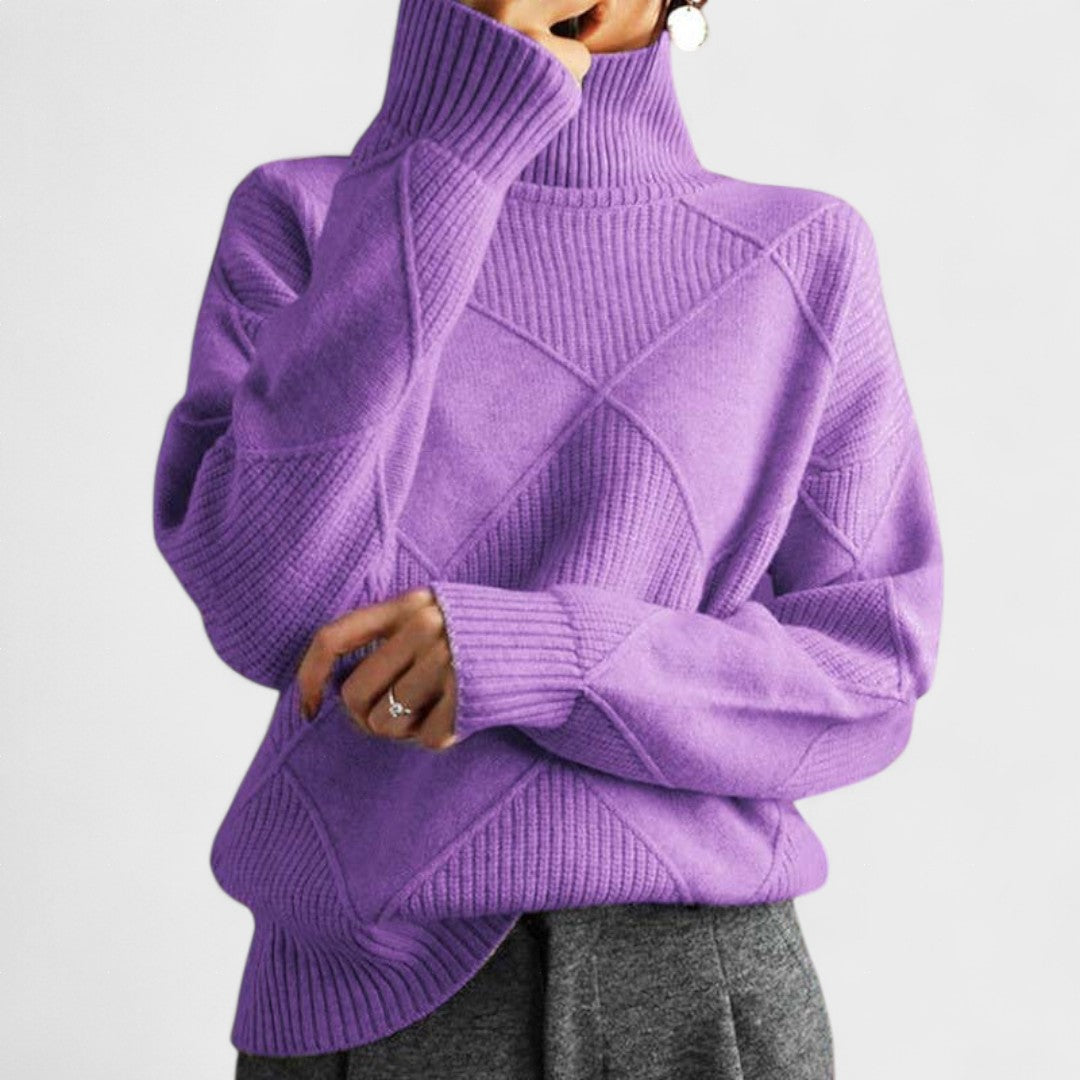 Elena™ | Pull Tricot Col Montant
