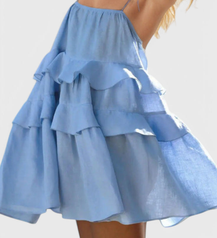 Robe sans dos Vianey en coton et lin
