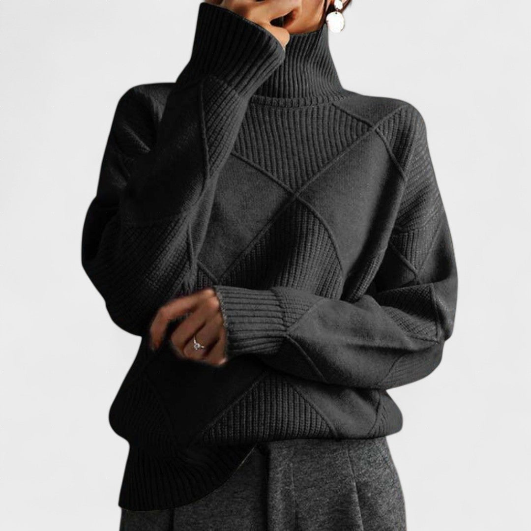 Elena™ | Pull Tricot Col Montant