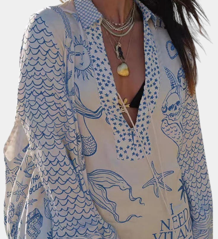 Ensemble Chemise Imprimée Amalia avec Shorts Élastiqués