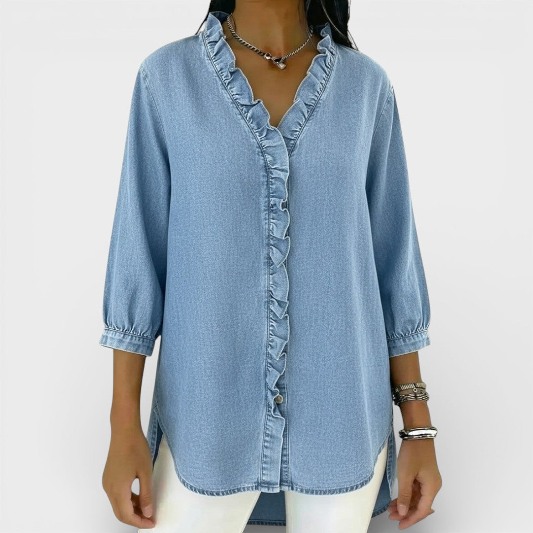 Elena™ | Blouse Élégante avec Volants