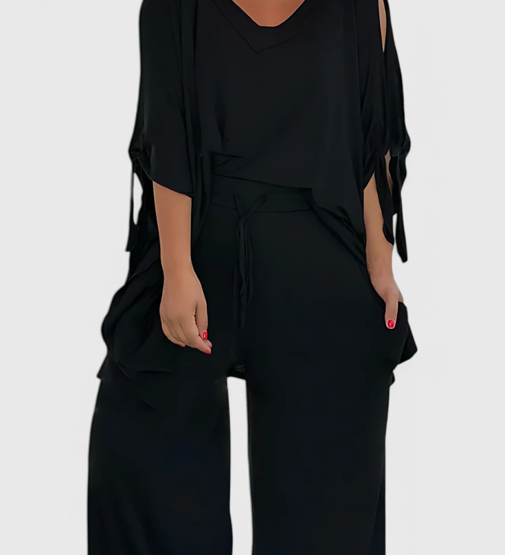 Ensemble Cecilia en Deux Pièces avec Détail Off-Shoulder