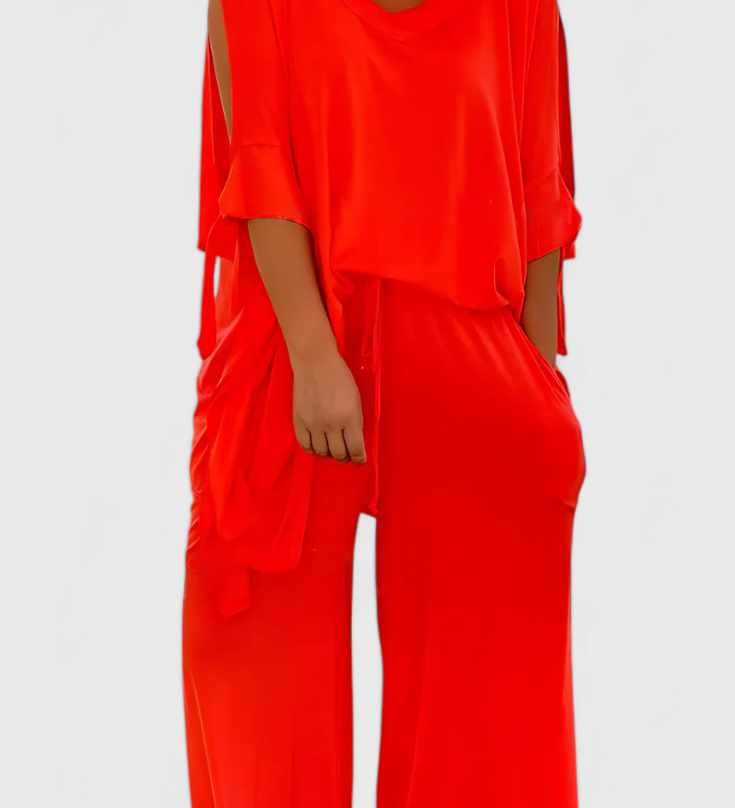 Ensemble Cecilia en Deux Pièces avec Détail Off-Shoulder