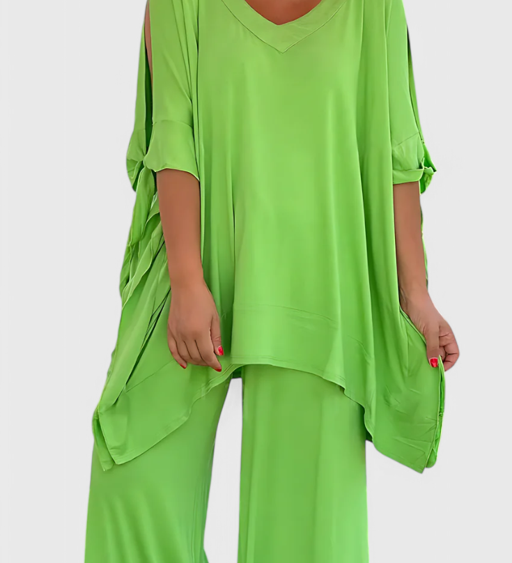 Ensemble Cecilia en Deux Pièces avec Détail Off-Shoulder