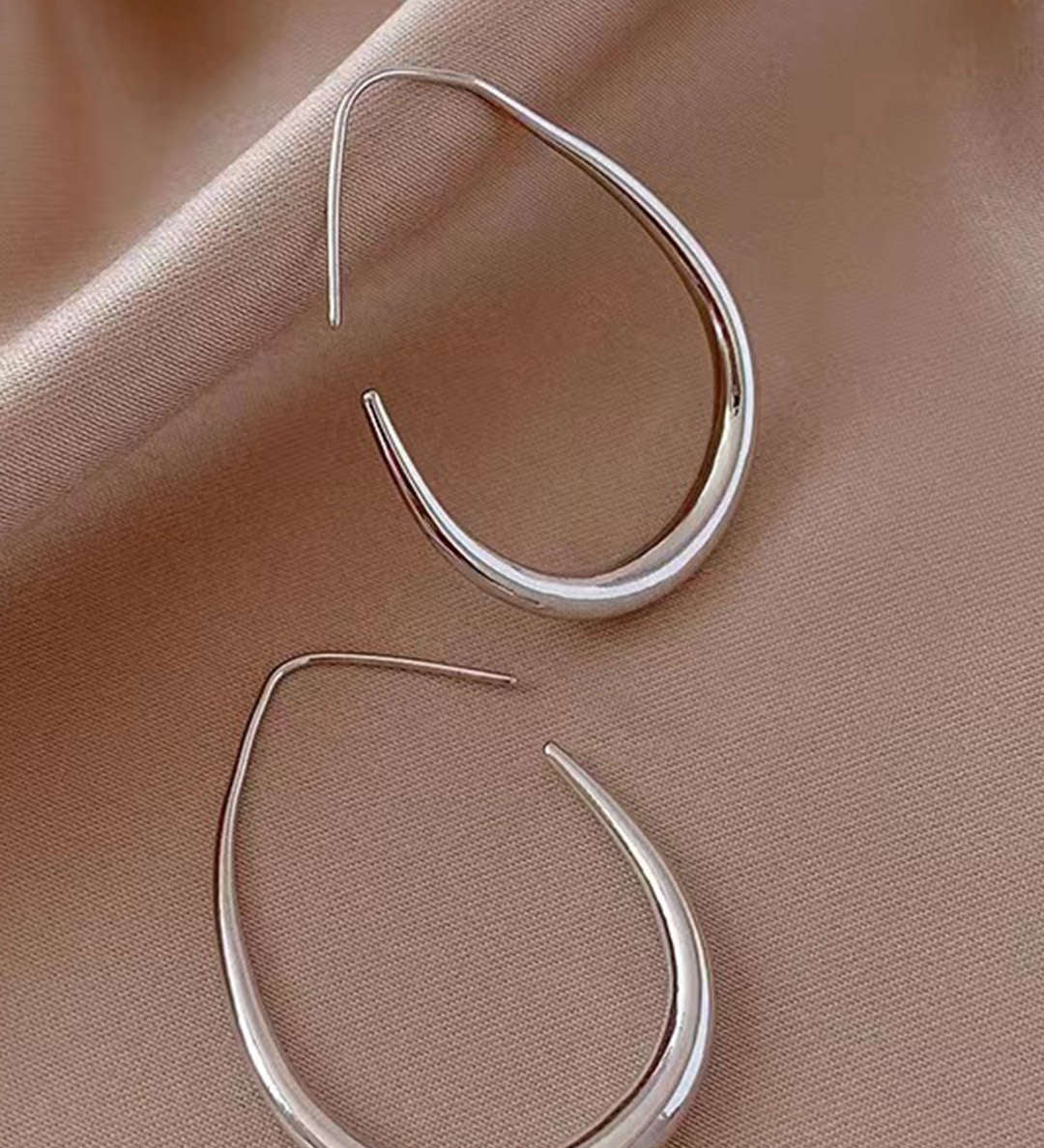 Boucles d'Oreilles Métalliques Ovales