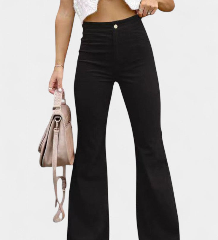 Pantalons en Velours Large à Taille Haute Kiara