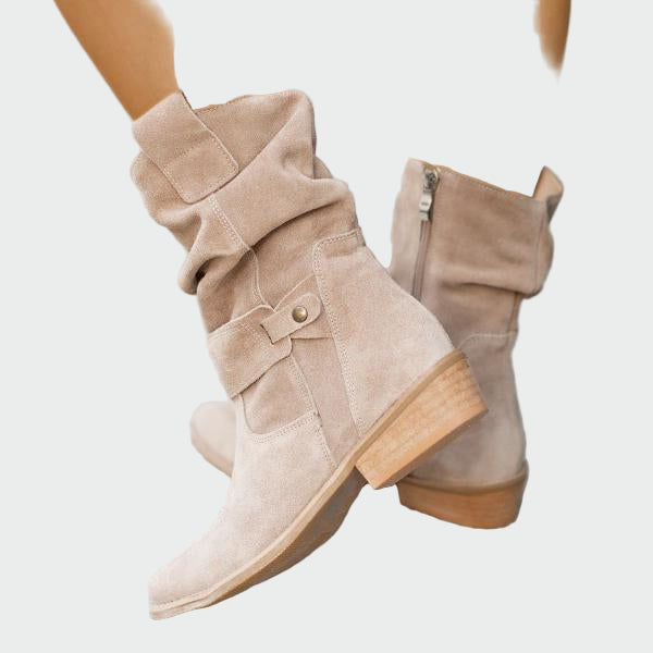Eva | Bottines décontractées en daim doux avec des détails modernes