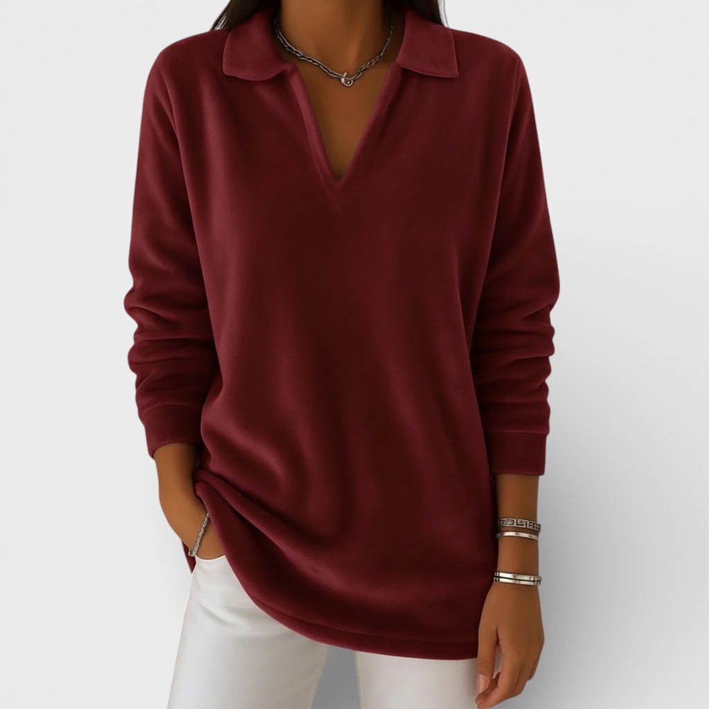 Amelia™ | T-shirt en Jersey Doux avec Col V