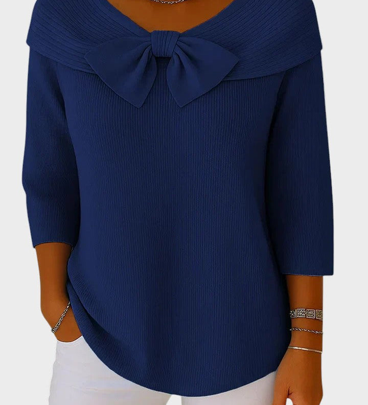 Catalina™ | Pull Femme avec Nœud et Col Rond
