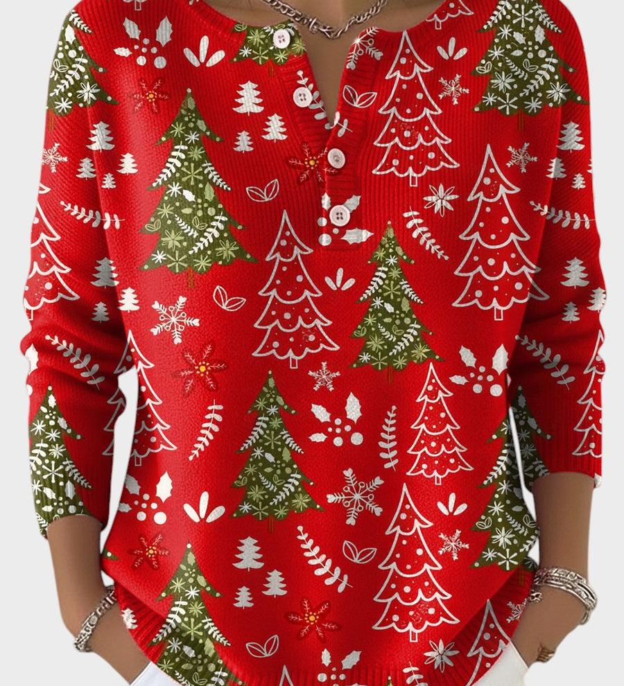 Sofía™ | Pull de Noël avec Boutons Décoratifs