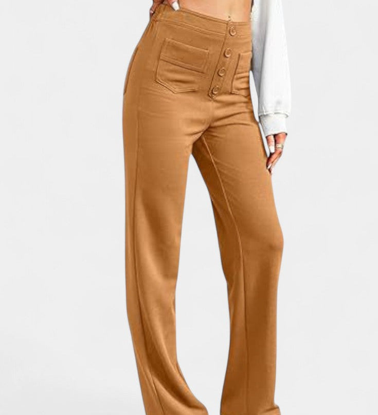 Pantalons droits taille haute Nova avec stretch