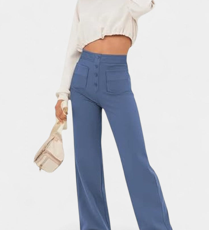 Pantalons droits taille haute Nova avec stretch