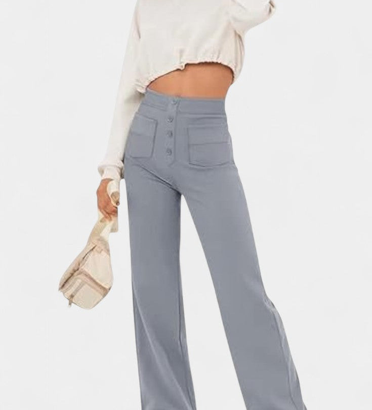 Pantalons droits taille haute Nova avec stretch