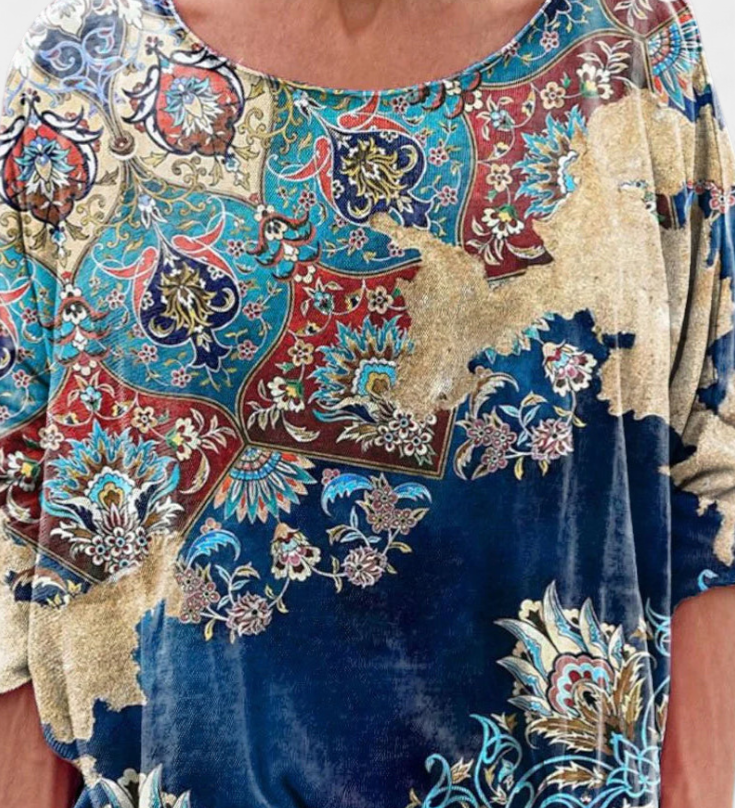 Blouse Oversize Omari avec Imprimé Bohème Rétro