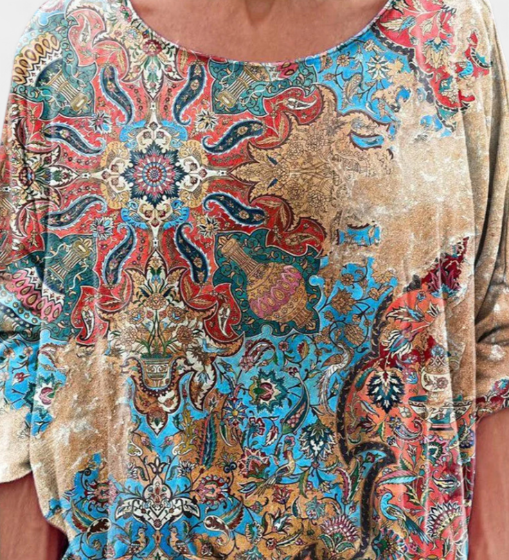 Blouse Oversize Omari avec Imprimé Bohème Rétro