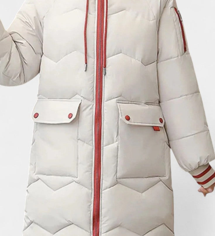 Beau manteau d'hiver avec zip et capuche