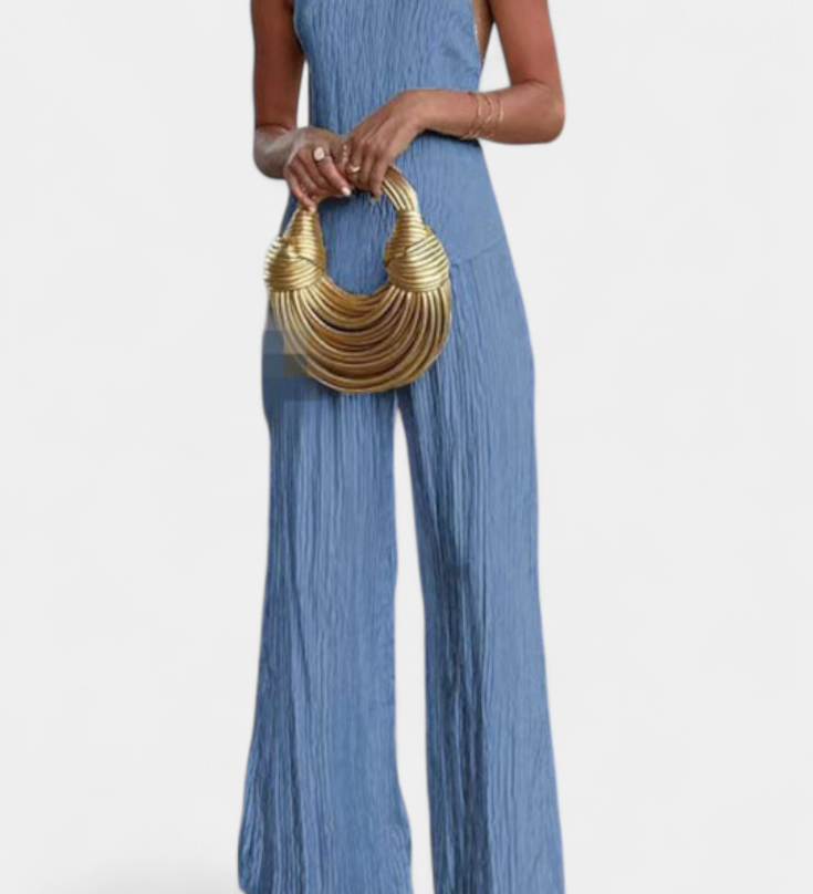 Ensemble Top Asymétrique Plissé Élégant Pilarica et Pantalon Fluide