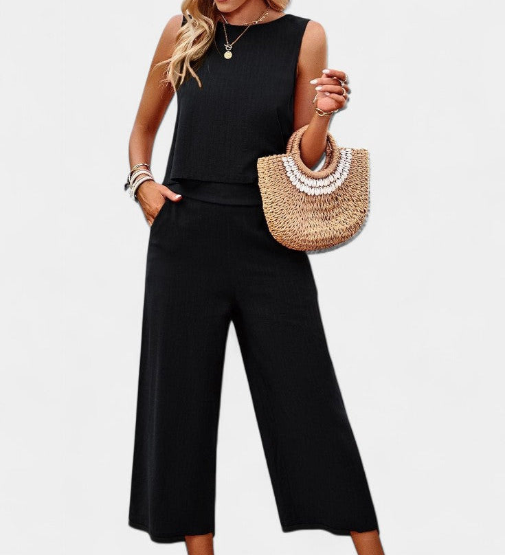 Ensemble Top et Shorts Lavinia Boho en Lin et Coton